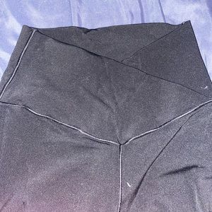 Arie black crossover flare leggings